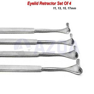 Juego de Retractores de Párpados Desmarres de Acero Inoxidable, 4 Cuchillas Curvas, Manual, Certificado ISO13485, para Examen Oftalmológico Hospitalario - Product Image 2