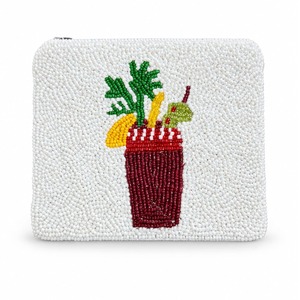 Pochette perlée pour cocktails, porte-monnaie menthe, mini portefeuille zippé tropical Happy Hour, accessoire d'été de boutique en gros - Product Image 4
