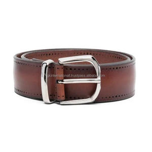 เข็มขัดหนังแฟชั่นลำลองสำหรับผู้ชายทำด้วยมือทนทานพร้อมหัวเข็มขัดอัตโนมัติชุบนิกเกิลแบบกำหนดเอง - Product Image 4