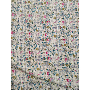 Handmade Kantha Quilt Reversible Cotton Blanket Floral Pattern Cream Multi Color <b>Bedspread</b> Home Decor Gift - Product Image 4