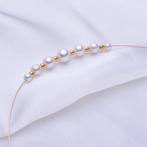 สร้อยคอไข่มุกน้ำจืด tilian มีกระดูกไหปลาร้ากลมและสร้อยคอทอง18K - Product Image 2