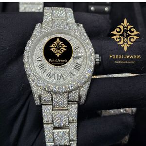 นาฬิกาเพชรหรูหราสำหรับผู้หญิง Pahal Jewels ตัวเรือนสแตนเลสทรงกลม 40 มม. ระบบอนาล็อก ควอตซ์ แฟชั่น - Product Image 2