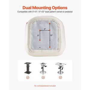 Siège de bateau ergonomique avec dossier bas, coussin en cuir PVC épaissi, éponge imperméable, design de type seau de capitaine pour la navigation - Product Image 6