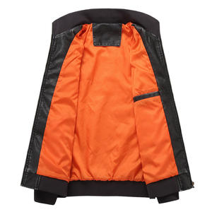 Nueva Chaqueta de Cuero PU para Hombre, Estilo Casual, Deportiva, para Motociclistas, con Cierre Metálico Plateado - Product Image 3