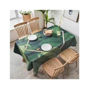 100% Organic Cotton Jacquard Fabric Reliable Blue Floral Embroidered Border Customized Table Cloths Parties Factory Direct - Product Image 4