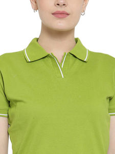 Polo élégant et décontracté pour femme, en coton doux et agréable pour la peau, manches courtes, col boutonné, idéal pour le bureau ou les loisirs quotidiens - Product Image 5