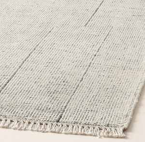 Textured Dhurrie <b>Rug</b> Modern Flat Weave Cotton Wool Area <b>Rug</b> <b>Black</b> & Ivory Geometric Carpet Artisan Handwoven Floor <b>Rug</b> - Product Image 6