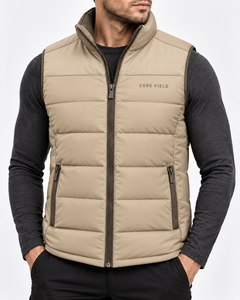 Casual for <b>Men</b> Winter Low Factory Direct Premium Quality Sleeveless Puffer <b>Vest</b> Breathable Quick Dry Zipper Closure - Product Image 2