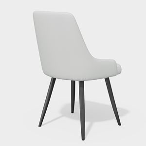 Ensemble de 2 chaises de salle à manger modernes en similicuir rembourrées sans accoudoirs avec pieds en métal et assise élargie pour salle à manger - Product Image 5