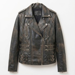 Trendy Leather Jacket for Women Featuring Vintage Distressed Texture and Soft Lining Women Leather Jacket - Product Image 1