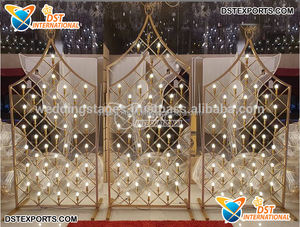 Cadres métalliques décoratifs découpés au laser pour scène de mariage intérieure indienne, panneaux découpés au laser tendance pour réception de mariage, Danemark - Product Image 6