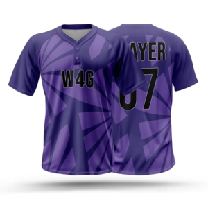 Purple Geometric Pattern Baseball Jersey Men's Short Sleeve Moisture Wicking Sublimated Print Regular Fit Adult Sport Apparel - Product Image 1