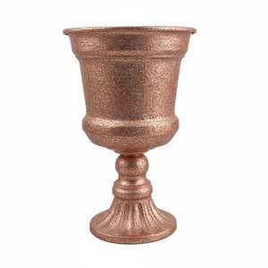 Urne de jardin classique en métal noir avec base carrée, jardinière extérieure pour fleurs et plantes vertes, décoration artisanale pour jardin - Product Image 5