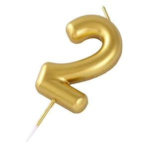 Al por mayor, números del 0 al 9 de metal dorado y color marfil para velas, para usar en pasteles de cumpleaños y pasteles de boda. - Product Image 3