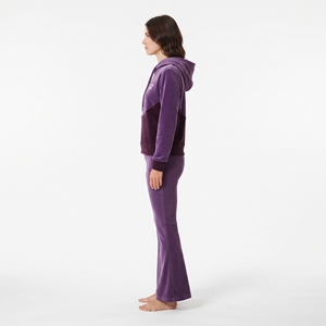 Ensemble de survêtement en velours pour femme, hiver, couleur contrastée, haut à capuche et pantalon, doux, respirant, léger, vêtements de sport décontractés - Product Image 4