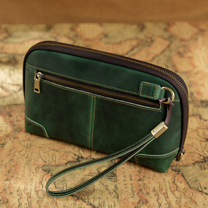 Sac de toilette en cuir véritable Crazy Horse pour homme, fait main en cuir de vachette, trousse de maquillage. - Product Image 3