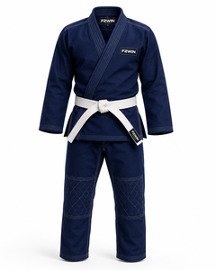 Kimono de judo F2WIN blanc en coton pour adulte unisexe, tenue d'arts martiaux avec bordure noire et logo, best-seller, respirant, OEM, poids du tissu 400g - Product Image 4