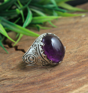 Wholesale Men's <b>Green</b> <b>Amethyst</b> Pave Setting Rose Cut Anniversary Wedding Party Signet <b>Ring</b> 925 Sterling Silver Handmade Vintage - Product Image 5