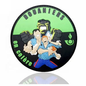 Custom Logo Labels Rubber Iron On Soft Pvc Patches For Clothing & Hats Laser Heat <b>Press</b> Patch Roll Rubber Logo Pvc Patches - Product Image 1