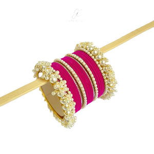 Conjunto de Brazaletes de Perlas de Imitación Rosadas Chapadas en Oro, Joyería de Boda para Mujer, Estilo Clásico - Product Image 1