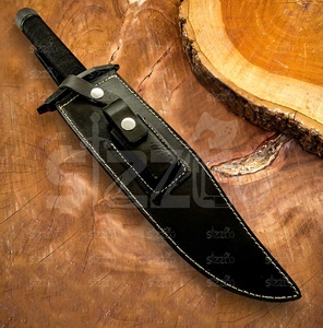 Couteau de survie Bowie de style Rambo 2 en acier D2 fait main, couteau à lame fixe pour la chasse et le camping avec étui en cuir, meilleur cadeau - Product Image 6
