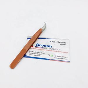 แหนบต่อขนตา J-Curve สแตนเลสทนทานปลายแหลมเคลือบน้ำตาล - Product Image 3