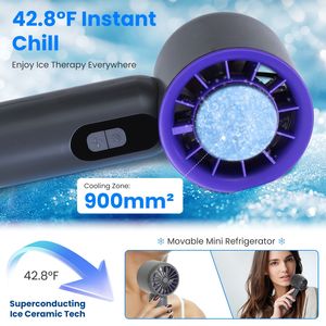 Ventilateur portable à 100 vitesses avec pack de glace supraconducteur, rechargeable 3000 mAh, écran LCD, commande tactile, alimentation USB - Product Image 3