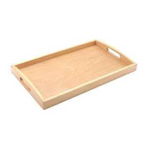 Bandeja Rectangular de Madera para Servir con Asas, Madera Sólida con Acabado Natural, Diseño Moderno, Móvil, para Bautizo, Cumpleaños, Té, Café, Desayuno - Product Image 6