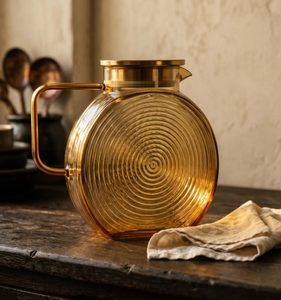 Carafe à eau en verre en forme d'escargot, nouveau design, résistante à la chaleur, avec couvercle en acier inoxydable, pour la maison, les restaurants et les hôtels. - Product Image 1