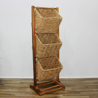 Rak Penyimpanan Anyaman Rotan Seagrass dan Water Hyacinth Produk Kerajinan Tangan Pabrik Artex Dong Thap Model HG0203A-1NA