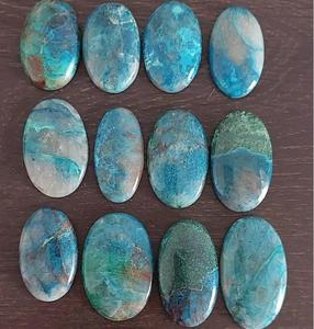 คริสโซคอลล่าสีน้ำเงินธรรมชาติทรงรี คาโบชอง เปลี่ยนสีได้ ยี่ห้อ Chakralume น้ำหนัก 5-15 กรัม ขนาด 30-60 มม. สำหรับทำเครื่องประดับ แหวน/จี้ - Product Image 6