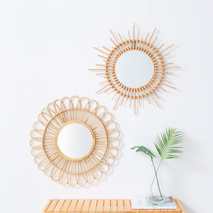 Handmade Natural <strong>Rattan</strong> Frame Handcrafted Wall <strong>Mirror</strong> - Product Image 5