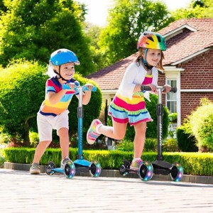 Nouvelle trottinette à 3 roues pour enfants avec roues lumineuses LED, hauteur réglable, pour garçons <span class=keywords><strong>et</strong></span> filles - Product Image 4