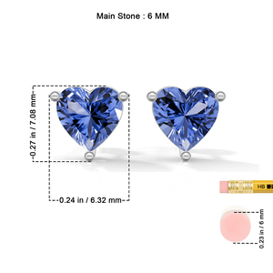 Heerani Jewels Pink <b>Garnet</b> IGI Certified 925 Sterling Silver Trendy Heart Shape Stud Claw Setting Silver Plated Unisex <b>Earrings</b> - Product Image 6