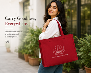 Red <b>Canvas</b> <b>Tote</b> Bag 45x35x12 Cm Top Handle Shopping Bag Daily Use - Product Image 3