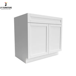JY Vietnam vente en gros armoire de cuisine modulaire standard RTA de style européen haut de gamme poignées métalliques en bois de chêne - Product Image 5