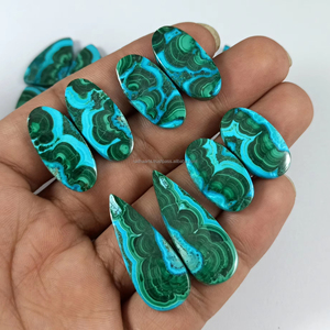 Chrysocolla Malachite Pair Loose Gemstones Bulk Wholesale Natural Cabochons Faceted Stones <b>Crystal</b> Supplier India Export - Product Image 3