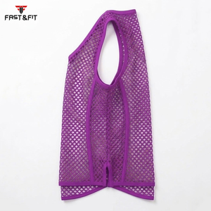 Prix d'usine – Débardeurs en maille respirante unie pour hommes, gilets transparents en maille pour hommes, en vente - Product Image 6
