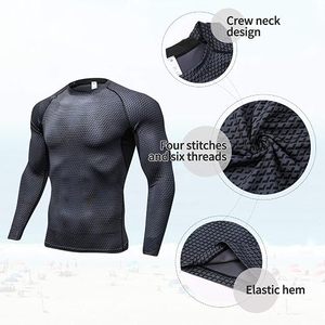 Men's Compression Long Sleeve Performance Shirt Premium Quick Dry Compression Base <b>Layer</b> <b>Top</b> Men's Athletic Compression Training - Product Image 4