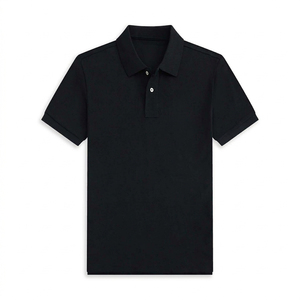Chemise décontractée à col tricoté pour homme, 100 % coton, anti-plis, couleur unie, manches courtes, grande taille - Product Image 2