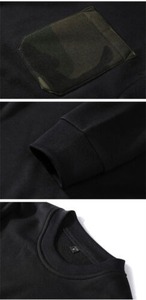 Sweat-shirt à col rond pour homme, vert olive, coupe classique, couleur unie, style décontracté, 100% coton, tricoté en French Terry - Product Image 3