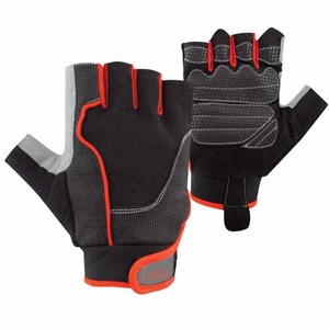 Guantes de Pesca Premium con Logotipo Personalizado, Medios Dedos, de Cuero, Unisex, Cierre de Gancho y Bucle, para Todas las Estaciones, Blancos y Negros, Transpirables - Product Image 3