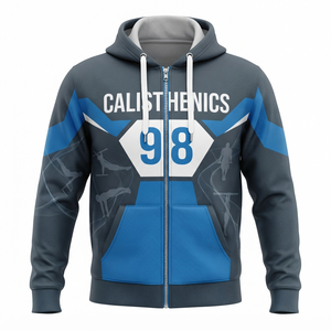 Sweat à capuche zippé pour homme, sportif, imprimé par sublimation, en polyester respirant, coupe classique, idéal pour l'été - Product Image 5