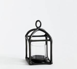 Antique Bronze Metal Lantern <b>Candle</b> Rustic Industrial <b>Hurricane</b> <b>Candle</b> Holder Vintage Decorative Lantern for Indoor & Outdoor - Product Image 3