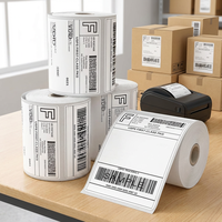 Étiquettes adhésives thermiques personnalisées en couleur 4x6 100x150 en rouleau pour solutions d'étiquetage d'emballage logistique
