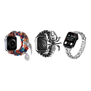 <span class=keywords><strong>Bracelet</strong></span> de montre universel en métal perlé de style bohème |   Pour toutes les séries de montres <span class=keywords><strong>Apple</strong></span> et Samsung |   Multi-tailles |   Personnalisable - Product Image 1