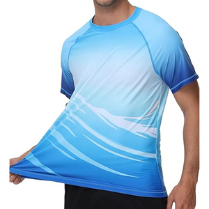 เสื้อยืดกีฬาผู้ชายแบบรัดรูป แขนสั้น ป้องกันรังสียูวี รับผลิตตามแบบ OEM - Product Image 5