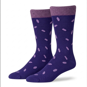 Men's Crew Socks Black Dot Pattern Wool Nylon Knitted Breathable Autumn Daily Wear - Product Image 5