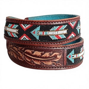 High Quality Cow Hide Floral Printed Steel Square Buckle Waterproof Lightweight Durable Casual Belt Customizable Length Width - Product Image 6