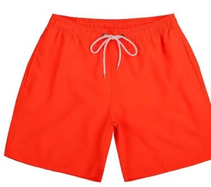 Shorts de plage pour hommes en toile tricotée, couleur unie personnalisée, taille haute, imperméables, séchage rapide, mi-cuisse, ODM - Product Image 5